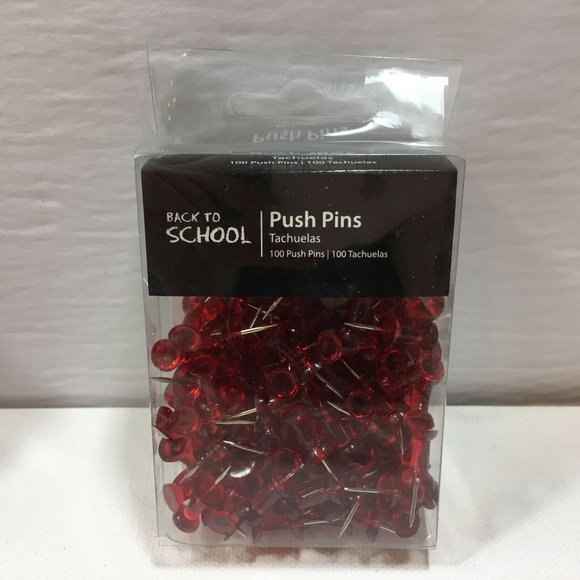 Back To School Red Push Pins Bulletin Board Accessories Office Supplies 500 Coun - Picture 2 of 3